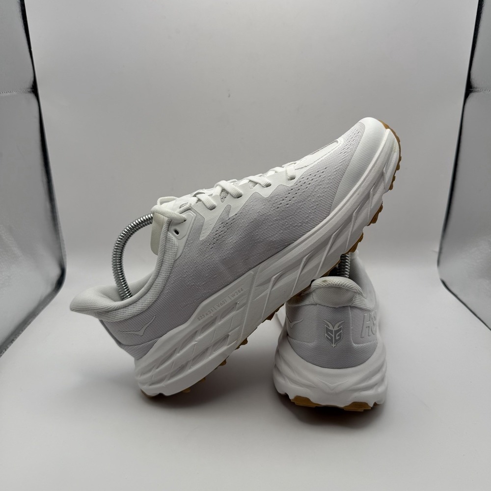 Hoka One One Women's White Running Sneakers with Gum Outsole Detail - Picture 5 of 9